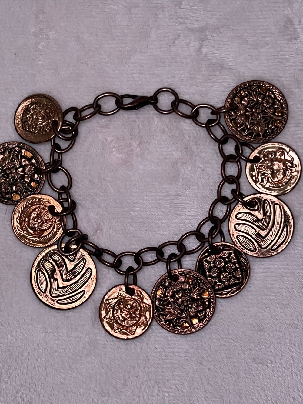 Vintage Button Charm Bracelet